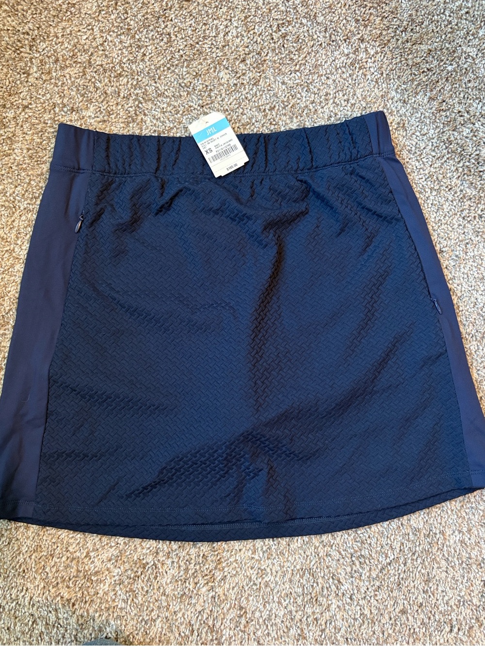 J. McLaughlin Catalina Cloth Navy Raffia Jacquard Skort